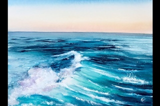 Sea Water in Watercolors Painting Tutorial