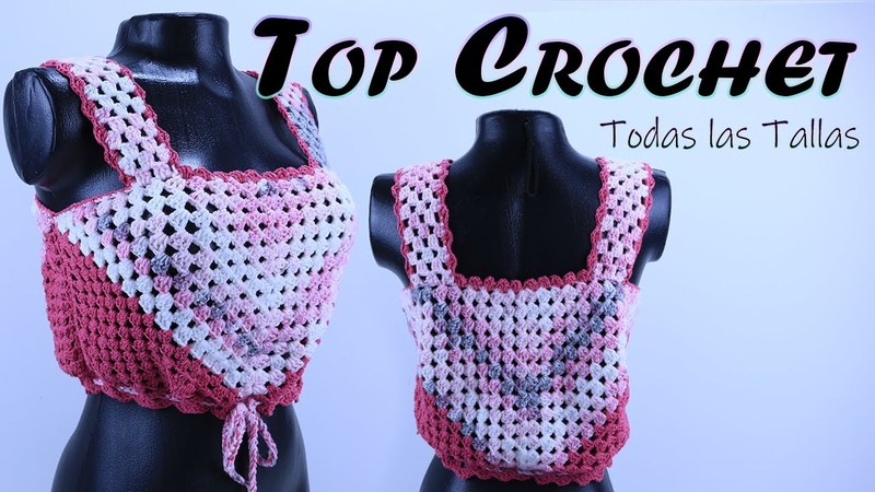 Top con punto granny a crochet Todas las tallas,