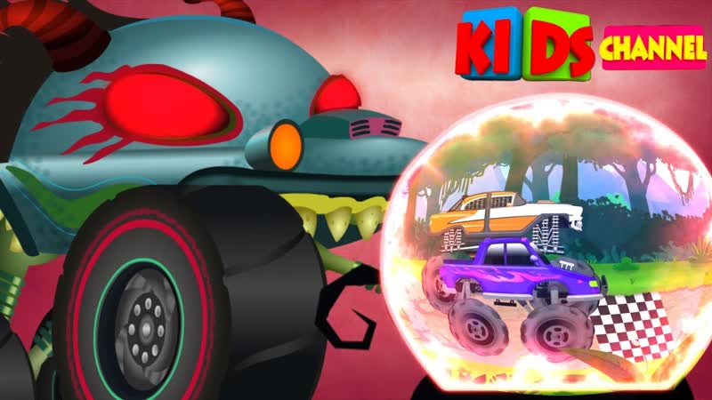 Haunted House Monster truck, Monster Truck Race Videos For Kids Halloween