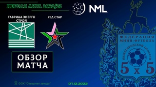 Первая лига NML 2022/23. ТавридаЭнергоСтрой - Ред Стар 6:0
