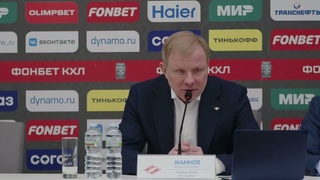 Тренер Спартака Алексей Жамнов после матча против ХК Динамо Мск в 56-м туре КХЛ-23/24