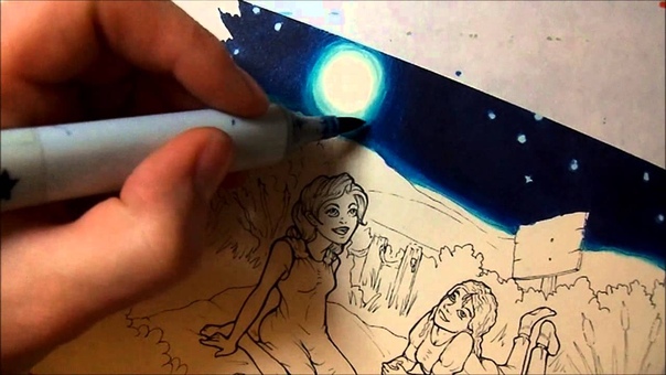 Tutorial: Coloring a Night Scene with Copic