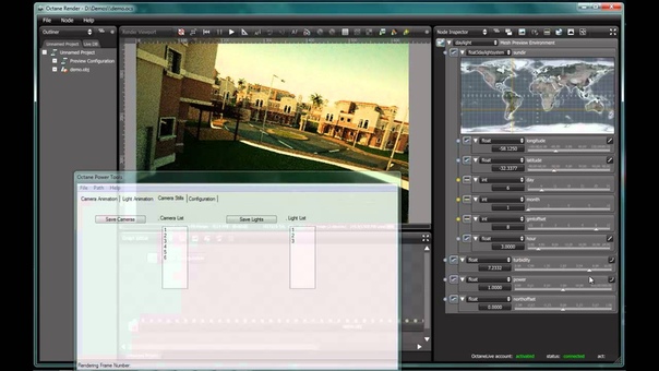 Octane Render Power Tools Cameras Lights Combination in Octane