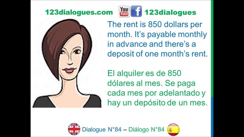 Dialogue 84 Inglés Spanish Rent an apartment Alquilar un