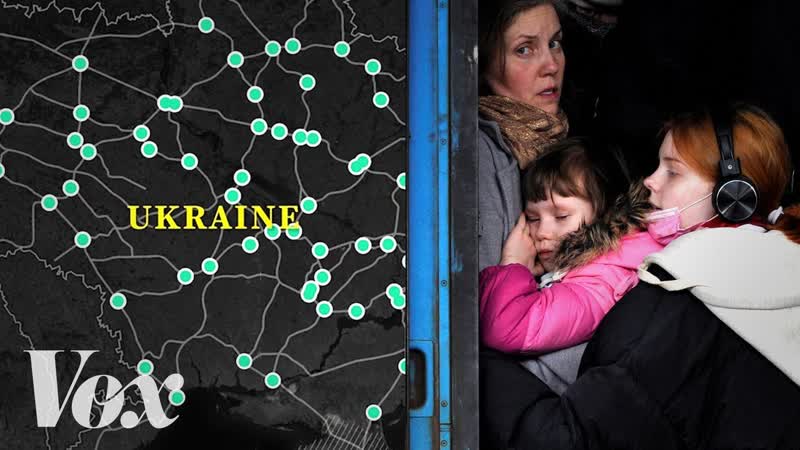 Ukrainians escape by rail,