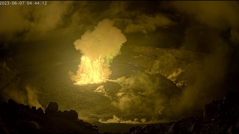 V1cam captures Kīlauea summit eruption onset in Halema uma u June 7,