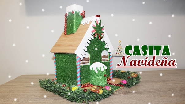 Casita Navideña , , hecha con carton y goma eva , ,
