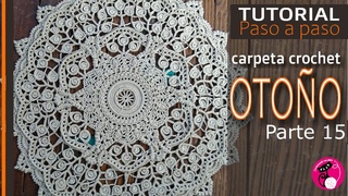 Parte 15: Carpeta OTOO Carpeta mandala crochet EN ESPAOL! Paso a paso. Vueltas 27 y 28