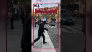 TRAVIS SCOTT sur les Champs-Élysées à Paris🗼il s’est vu refuser l’entrée chez Louis Vuitton…
