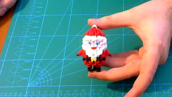 3 D Origami small Santa Claus tutorial, , DIY paper small Santa