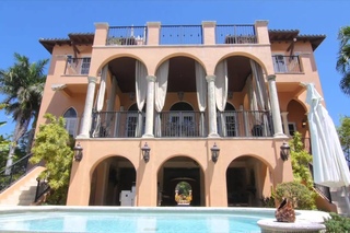 Waterfront Estate with Euro Maze Gardens in Coral Gables, Florida