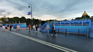 Saint Petersburg - Walking Admiralty embankment before the parade - Russia / Санкт - Петербург