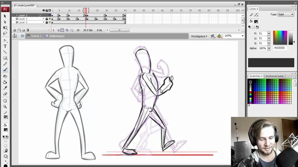 How To Animate Walk Cycle FBF ( Frame by