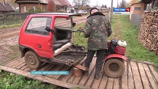 Чудо повозка  Юрлинский Кулибин создал гибрид мотоблока и автомобиля