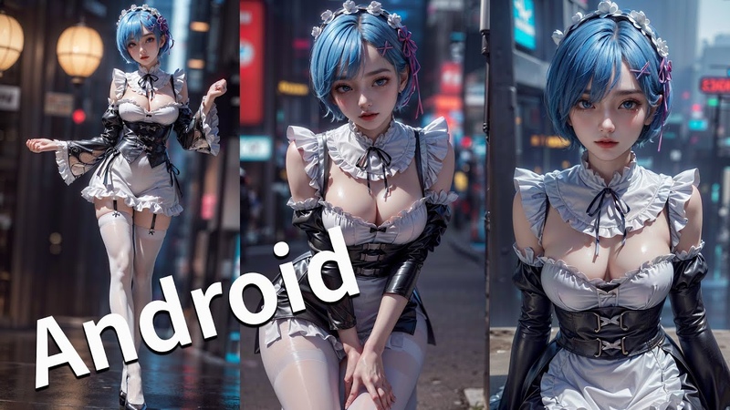 illustration, art work, android, cosplay, Re: Zero, Rem
