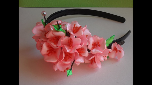 Японская Сакура ободок Канзаши Japanese Sakura rim