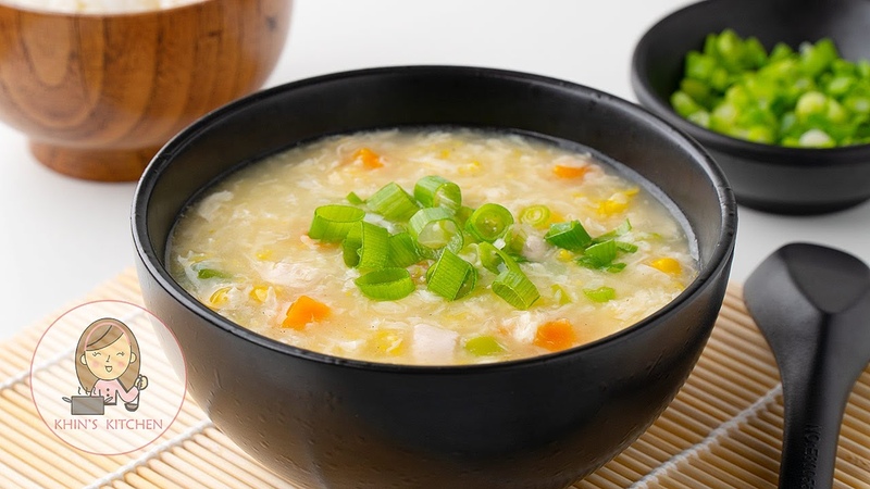 The Best Home made Chicken Corn Soup Recipe, Quick Easy , Khins
