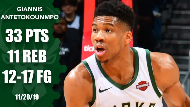 Giannis records 14th straight double double in Bucks win, 2019 20 NBA