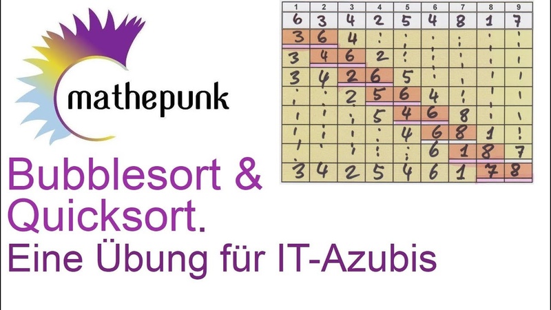 Bubblesort Quicksort. Übung für IT