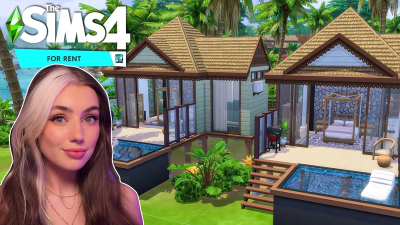 Beach Hut Hotel, Resort For Rent Base Game Only 2 Units Sims 4 Speed build
