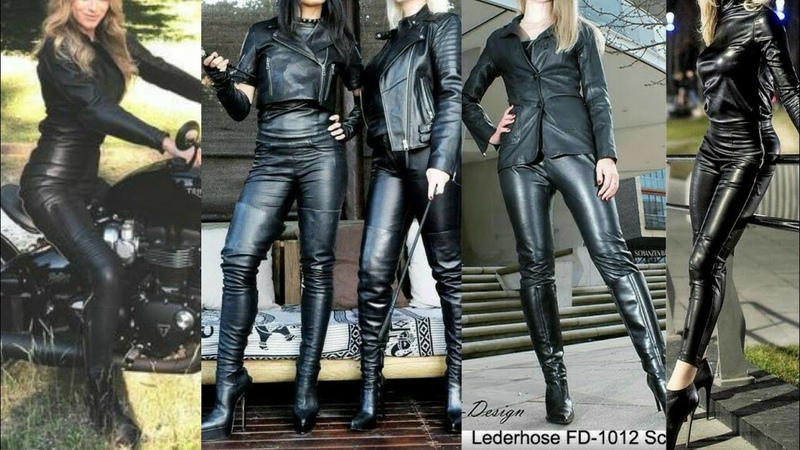 beautiful latex leather biker dresses, catsuits for women and