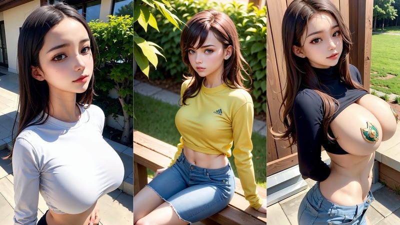 AI Art 4 K Sweatshirt, Tight, Crop top, 運動衣, 緊身, 露臍上衣, 운동복, 타이츠,