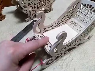 Кукольные санки. Сувенир. Шкатулка резная