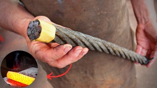 Forjando uma faca com cabo de ao... Damasco padro pele de cobra!