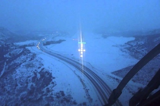 Landing in a snowstorm at Aspen