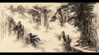 High mountains and flowing water
