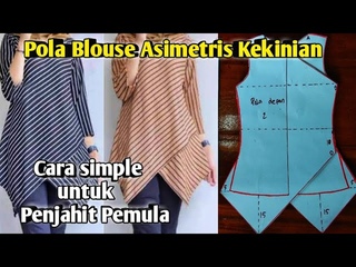 Merubah Pola Dasar menjadi Pola Blouse Asimetris Kekinian