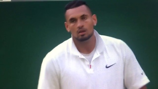 Kyrgios hits Nadal with forehand