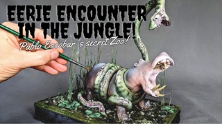 How to make Zombie Anaconda vs Hippo Diorama, Polymer Clay, Epoxy resin