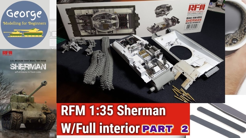 Georges full builds: Rye Field Model Sherman M4 A3 1:35 W, full interior part