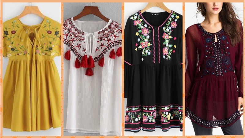 New fashion maxican style floral embroidery casual style long sleeve blouse collection