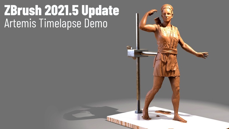 ZBrush 2021. 5 NEW Update Clay Maquette and Bronze statue Thick Skin, Contrast Brushes, Screen