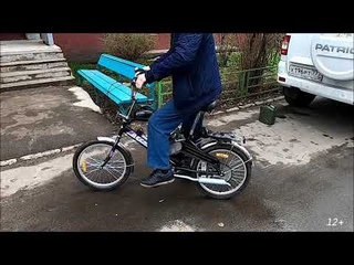 Установка веломотора на складной велосипед!