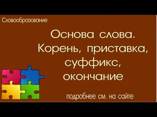 Части слова. Основа, корень, приставка, суффикс, окончание