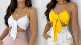 🔥 APRENDA FAZER CROPPED com AMARRAÇÃO! LINDO e FÁCIL / Faça na maquina domestica I COSTURA INICIANTE