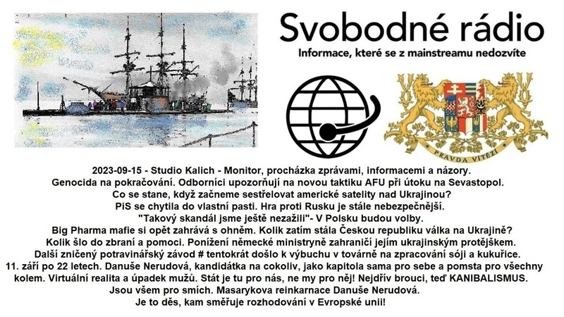 2023 09 15 Studio Kalich Monitor, procházka zprávami, informacemi a