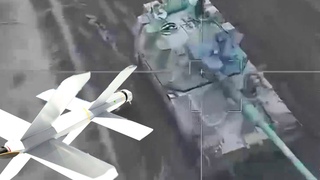 Удар дрона Ланцет и взрыв украинской САУ Krab