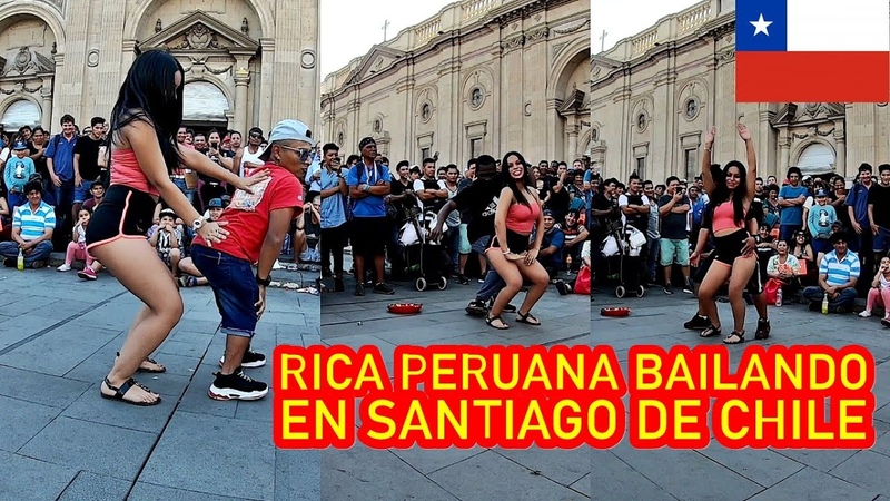 HAITIANO BAILANDO CON HERMOSA PERUANA EN SANTIAGO DE
