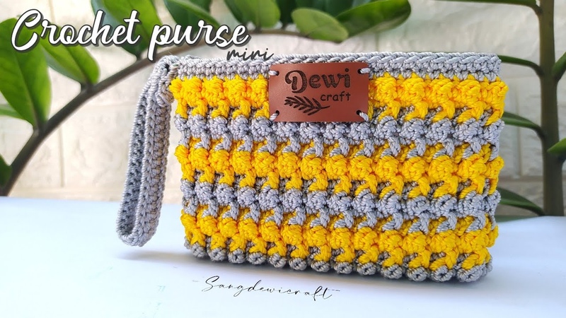 CROCHET PURSE TUTORIAL, TUTORIAL DOMPET RAJUT TERBARU MODEL MODERN, STRICKGELDBÖ RSE