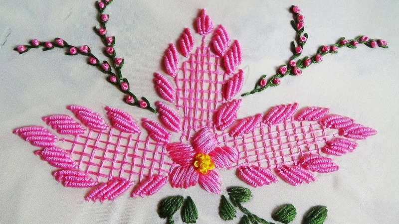 Hand Embroidery: Bullion Knot, Bed Sheet