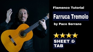 Tremolo Exercise in Farruca palo by Paco serrano with sheet & tab #flamencolesson #tutorialyoutube
