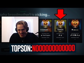 Topson: NOOOOOOO, ARTEEZY picked me for his team!