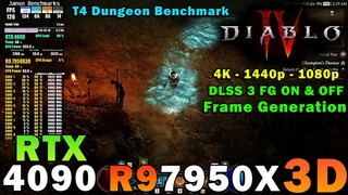 Diablo 4 (Dungeon) DLAA DLSS 3 FG ON & OFF | RTX 4090 | R9 7950X3D | 4K 1440p 1080p | Ultra Settings