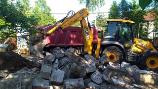Садоводство Бернгардовка доставка пескогрунта на отсылку участка и Вывоз крупного боя от фундамента.