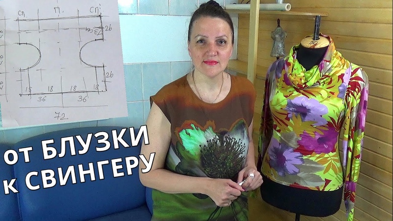 1 Выкройка для БЛУЗКИ ПЛАТЬЯ САРАФАНА и ПАЛЬТО Свингер, Шить