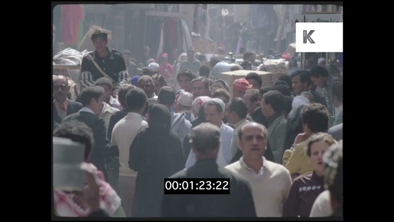 1970s Egypt, Busy Market Traders and Crowds,